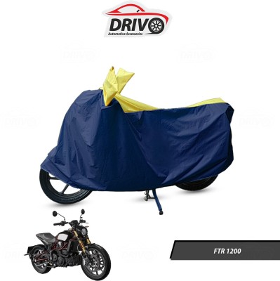 Drivo Waterproof Two Wheeler Cover for Indian(FTR 1200, Blue, Yellow)