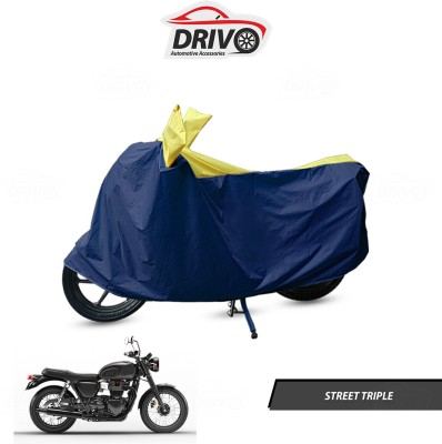 Drivo Waterproof Two Wheeler Cover for Triumph(Street Triple, Blue, Yellow)