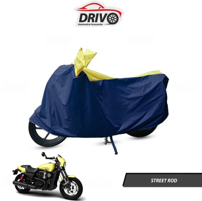 Drivo Waterproof Two Wheeler Cover for Harley Davidson(Street Rod, Blue, Yellow)