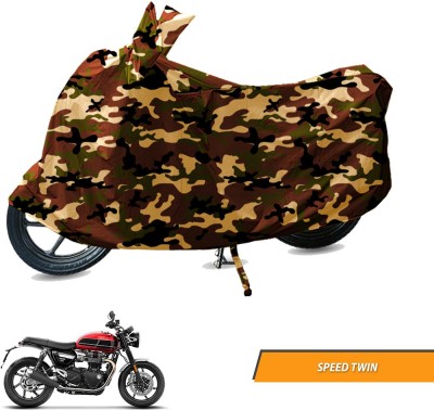 Electronic Buzzzz Waterproof Two Wheeler Cover for Triumph(Speed Twin, Beige)