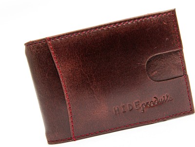 HIDE PRODUITS Men Brown Genuine Leather Wallet(16 Card Slots)