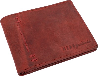 HIDE PRODUITS Men Maroon Genuine Leather Wallet(16 Card Slots)