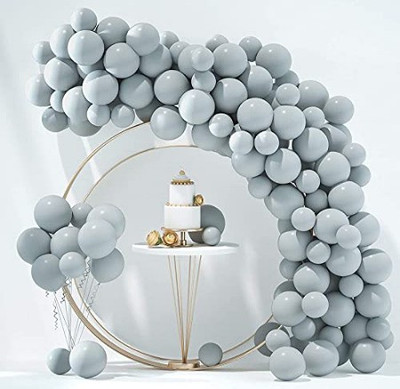 Bloomsevent Blooms Event Pastel silver Balloons Latex Party Balloons (Pack Of 50pc)