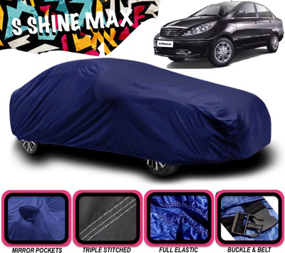 S Shine Max Car Cover For Tata Manza (With Mirror Pockets)(Blue)