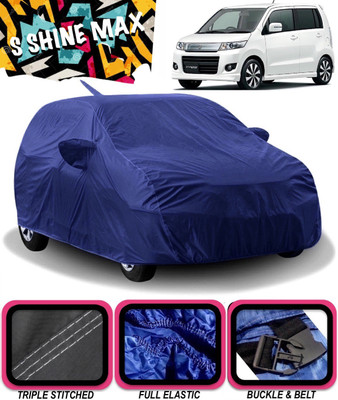 S Shine Max Car Cover For Maruti Suzuki WagonR Stingray (With Mirror Pockets)(Blue)
