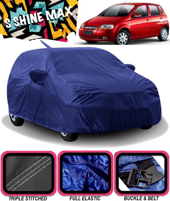 S Shine Max Car Cover For Chevrolet Aveo Uva (With Mirror Pockets)(Blue)
