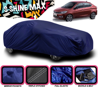 S Shine Max Car Cover For Tata Tigor EV XM Electric (With Mirror Pockets)(Blue)