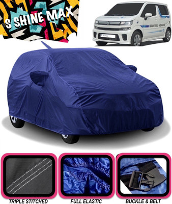 S Shine Max Car Cover For Maruti Suzuki WagonR Electric Vehicle (With Mirror Pockets)(Blue)