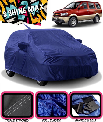 S Shine Max Car Cover For Chevrolet Tavera (With Mirror Pockets)(Blue)