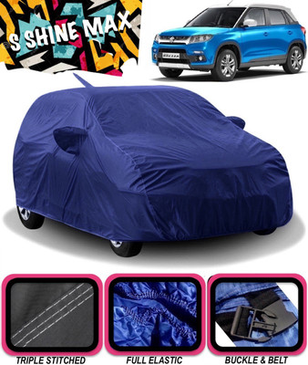 S Shine Max Car Cover For Maruti Suzuki Vitara Brezza (With Mirror Pockets)(Blue)