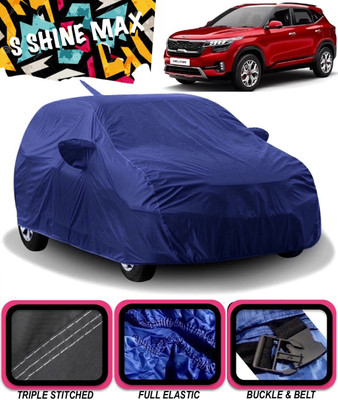 S Shine Max Car Cover For Kia SELTOS (With Mirror Pockets)(Blue)