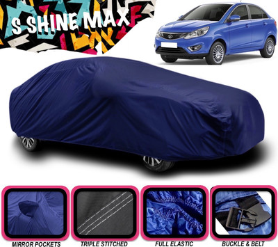 S Shine Max Car Cover For Tata Zest (With Mirror Pockets)(Blue)