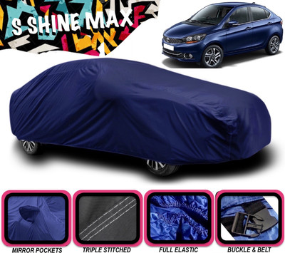 S Shine Max Car Cover For Tata Tigor (With Mirror Pockets)(Blue)
