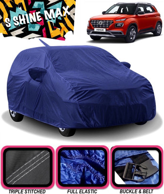 S Shine Max Car Cover For Hyundai Venue (With Mirror Pockets)(Blue)