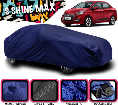 S Shine Max Car Cover For Hyundai Xcent (With Mirror Pockets)(Blue)