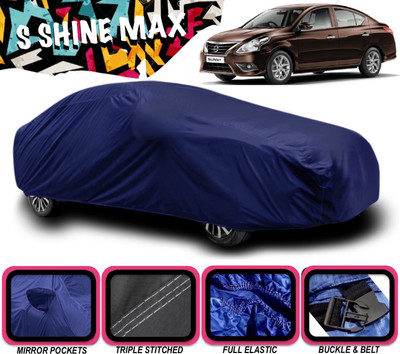 S Shine Max Car Cover For Nissan Sunny (With Mirror Pockets)(Blue)