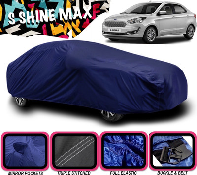 S Shine Max Car Cover For Ford Figo Aspire (With Mirror Pockets)(Blue)
