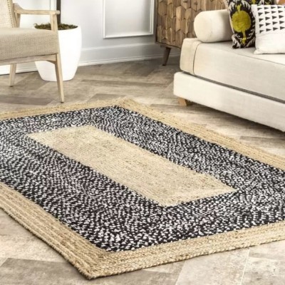 TheRugsDesign Beige, Black Jute, Cotton Area Rug(2 ft,  X 5 ft, Rectangle)