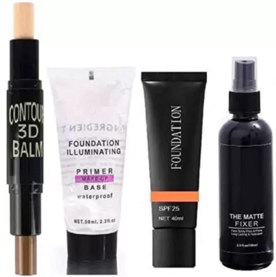 REIMICHI TUBE FOUNDATION ,2 IN 1 CONCEALER STICK,MAKEUP BASE PRIMER & MAKEUP SETTING FIXER(4 Items in the set)