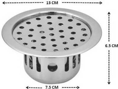 SAKHUJA TRADERS Floor Stainless Steel Pop-Up Strainer(12.5 cm Set of 1)