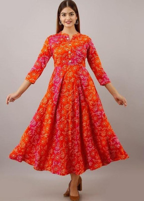 BILUNIYA FABREC Anarkali Gown(Multicolor)
