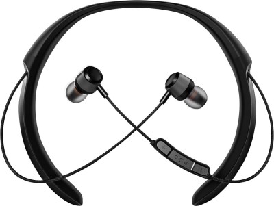 CIHYARD 26Hr Long Life Battery Flexible Earphone Headphone Neckband Earbuds Clear Sound Bluetooth Headset(Black, In the Ear)