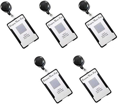 I CARDE Plastic ID Badge Holder, ID Badge Reel(Pack of 5)