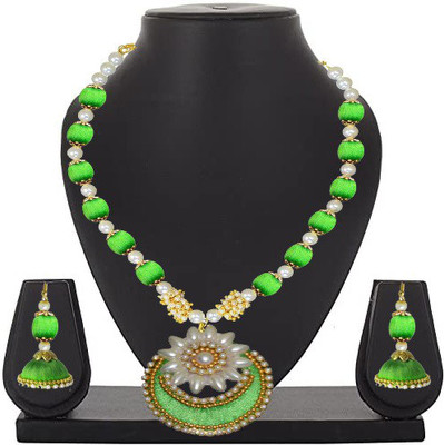 DeepJewels Fabric Blue Jewellery Set(Pack of 1)