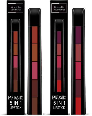 RONZILLE Fantastic 5 Step Lipstick 5 in 1 Lipstick Pack of 2