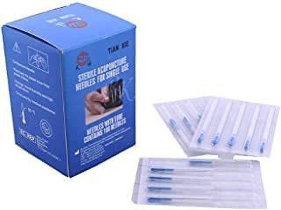 CHOUDHARY ACUPRESSURE Acupuncture needles 0.25x25mm dry needles physiotherapy acupuncture needles with Tube needles pack 100 pcs box Single Use 1 chun Massager(Silver)