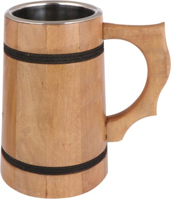 MWC NAG Wooden Beer For Girls/Boys/Brother/husband|Coffees For Boyfriend 500 ML Wood, Stainless Steel Coffee Mug(500 ml)