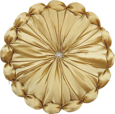 Pillowwala Charming Look Microfibre Solid Cushion Pack of 1(Gold)