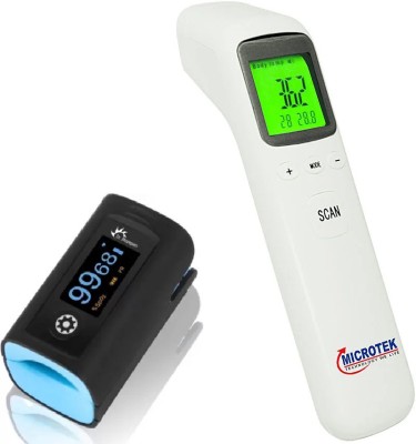 Dr. Morepen Pulse Oximeter PO 12A WITH Microtek Non contact thermometer Pulse Oximeter(White, Black)