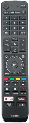 HDF Remote Control Compatible For  LCD/LED TV. EN3C39V (No Voice Command) Lloyd Smart Remote Controller(Black)