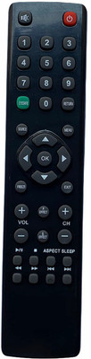HDF Remote Control Compatible For  LCD/LED TV. 3222 Intex Remote Controller(Black)