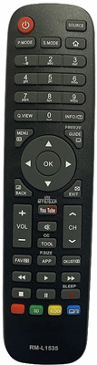 HDF Remote Control Compatible For  LCD/LED TV. NFLXFNC Haier Smart Remote Controller(Black)