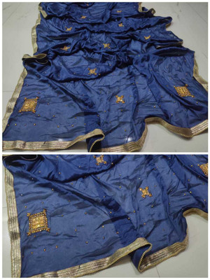 NeeLKANTH ENTERPRISE Digital Print Bandhani Cotton Blend Saree(Blue)