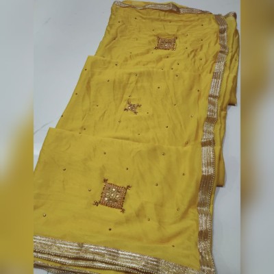 NeeLKANTH ENTERPRISE Digital Print Bandhani Cotton Blend Saree(Yellow)