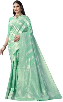 Divastri Woven Kanjivaram Jacquard Saree(Light Green)