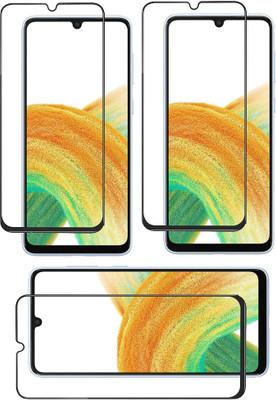 ISAAK Edge To Edge Tempered Glass for Samsung Galaxy A33 5G Edge to Edge, Full Glue, 11D Tempered Glass(Pack of 3)