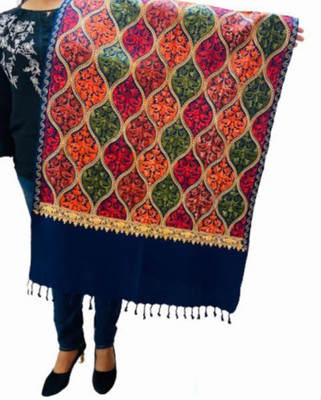 Amrit Trading Co Wool Embroidered Women Shawl(Multicolor)