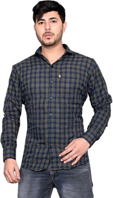 sp enterprise Men Checkered Casual Light Green Shirt