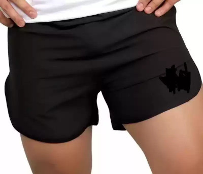 labh traders Solid Men Black Regular Shorts