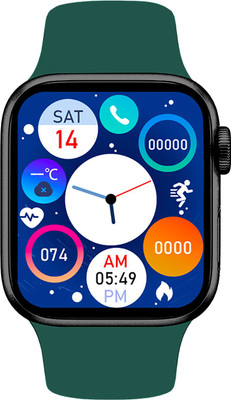 Time Up Premium Wireless Charging 1.9 Inch Smartwatch(Teal Green Strap, Medium)