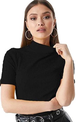 ZeuricCreation Casual Solid Women Black Top