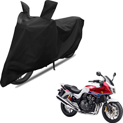RiderShine Two Wheeler Cover for Honda(CB 400, Black)