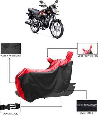 KEDIT Two Wheeler Cover for Hero(CD deluxe, Red, Black)