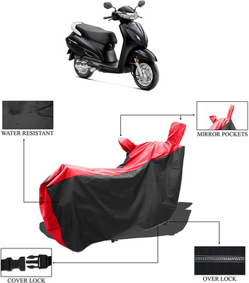 KEDIT Two Wheeler Cover for Honda(Activa, Red, Black)