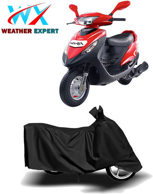 WEATHER EXPERT Waterproof Two Wheeler Cover for Mahindra(Flyte, Black)