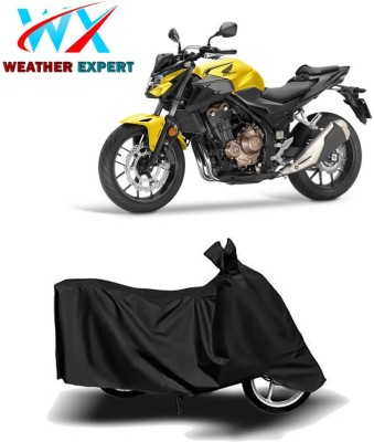 WEATHER EXPERT Waterproof Two Wheeler Cover for Honda(CB 500, Black)